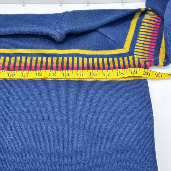 Vintage Lido of California Sweater‎ Mens Medium Blue Striped Wool Acrylic Blend - Picture 5 of 7
